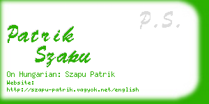 patrik szapu business card